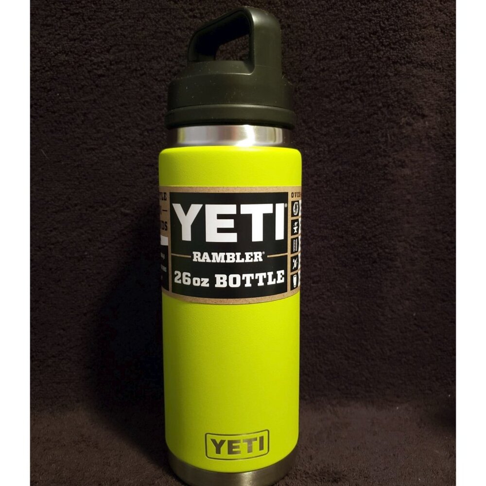 New YETI Chartreuse 26 oz Rambler Bottle With Chug Cap